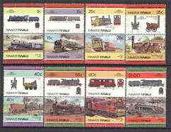 Tuvalu - Funafuti 1984 Locomotives #2 (Leaders of the World) set of 16 values unmounted mint, stamps on railways, stamps on scots, stamps on scotland