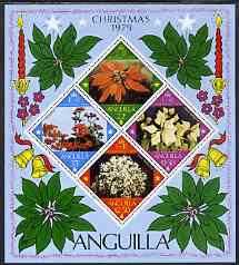 Anguilla 1979 Christmas Flowers m/sheet unmounted mint, SG MS 383, stamps on , stamps on  stamps on christmas, stamps on bells, stamps on , stamps on candles, stamps on flowers
