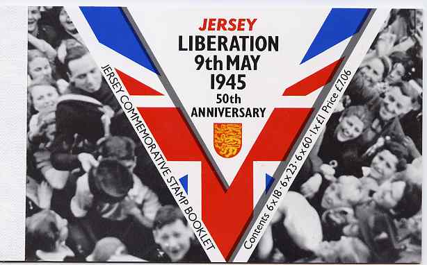 Jersey 1995 50th Anniversary of Liberation prestige booklet complete, SG B53, stamps on militaria, stamps on  ww2 , stamps on 