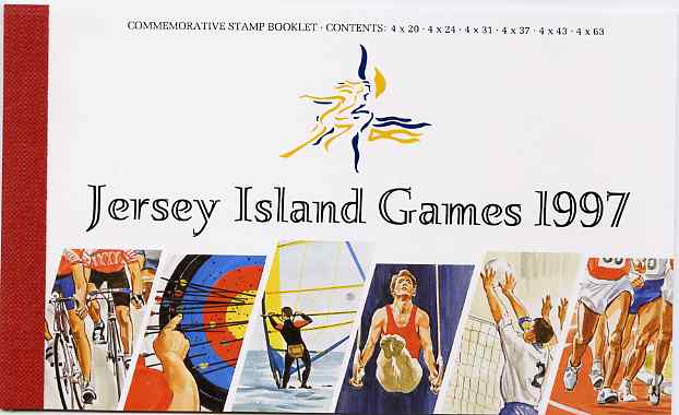 Jersey 1997 7th Island Games prestige booklet complete, SG B55, stamps on sports