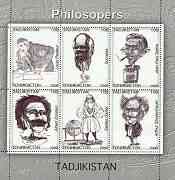 Tadjikistan 2000 Philosophers perf sheetlet containing set of 6 values unmounted mint, stamps on science, stamps on medical, stamps on personalities, stamps on philosophy, stamps on einstein, stamps on maths, stamps on galileo, stamps on microscopes, stamps on judaica, stamps on nobel, stamps on chemistry, stamps on personalities, stamps on einstein, stamps on science, stamps on physics, stamps on nobel, stamps on maths, stamps on space, stamps on judaica, stamps on atomics