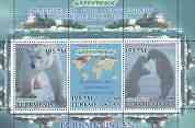 Turkmenistan 2000 Greenpeace #3 perf sheetlet containing set of 3 values (Bears, Ships & Map) unmounted mint, stamps on , stamps on  stamps on environment, stamps on bears, stamps on ships, stamps on maps, stamps on 