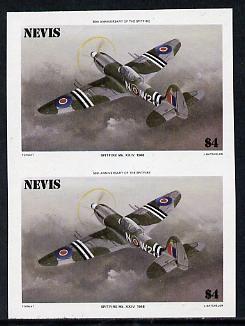 Nevis 1986 Spitfire $4 (Mark XXIV) unmounted mint imperf pair (as SG 375)  , stamps on aviation, stamps on  ww2 , stamps on  raf , stamps on 
