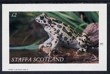 Staffa 1982 Frogs imperf deluxe sheet (Â£2 value) unmounted mint, stamps on , stamps on  stamps on animals, stamps on  stamps on amphibians, stamps on  stamps on frogs