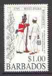 Barbados 1995 West India Regiment $1 with inverted watermark unmounted mint, SG 1046w, stamps on militaria