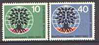 Germany - West 1960 World Refugee Year set of 2 unmounted mint, SG 1240-41*, stamps on refugees, stamps on trees