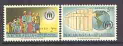 Nicaragua 1960 World Refugee Year set of 2 unmounted mint, SG 1397-98*, stamps on refugees, stamps on globes