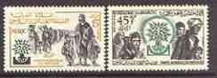 Morocco 1960 World Refugee Year set of 2 unmounted mint, SG 73-74*, stamps on refugees, stamps on 