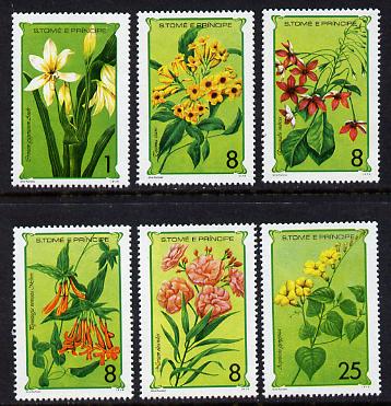 St Thomas & Prince Islands 1979 Flowers set of 6 unmounted mint, stamps on flowers