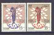 Sudan 1960 World Refugee Year set of 2 unmounted mint, SG 153-54*, stamps on refugees, stamps on trees