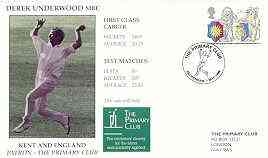 Great Britain 1999 The Primary Club (Patron Derek Underwood) illustrated cover with special 'Cricket' cancel, stamps on sport, stamps on cricket