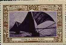 Australia 1938 Sailing on Sydney Harbour Poster Stamp from Australias 150th Anniversary set, unmounted mint, stamps on sailing, stamps on yachts