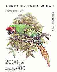 Madagascar 1993 Parrot Family perf m/sheet unmounted mint SG MS 962, stamps on , stamps on  stamps on birds, stamps on parrots