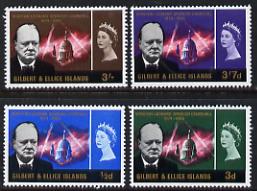 Gilbert & Ellice Islands 1966 Churchill Commem perf set of 4 unmounted mint, SG106-9, stamps on churchill, stamps on personalities, stamps on london, stamps on cathedrals