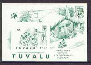 Tuvalu 1988 Red Cross imperf m/sheet with red omitted, SG MS 522, stamps on medical, stamps on red cross