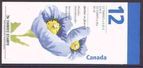 Canada 1997 Quebec in Bloom  $5.40 booklet complete and pristine, SG SB213, stamps on flowers, stamps on poppy