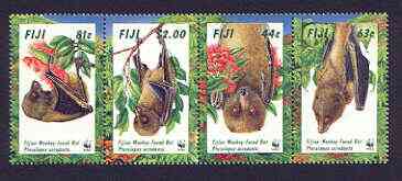 Fiji 1997 WWF - Monkey-faced Bat set of 4 unmounted mint, SG 986-89, stamps on wwf-mammals, stamps on bats, stamps on  wwf , stamps on 