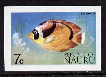 Nauru 1973 Fish 7c definitive (SG 104) unmounted mint IMPERF single, stamps on fish     marine-life