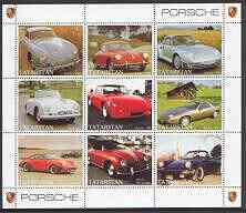 Tatarstan Republic 2000 Porsche Cars perf sheetlet containing set of 9 values unmounted mint, stamps on cars, stamps on porsche