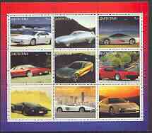 Dagestan Republic 2000 Modern Sports Cars perf sheetlet containing set of 9 values unmounted mint, stamps on cars, stamps on 