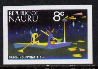 Nauru 1973 Catching Flying Fish 8c definitive (SG 105) unmounted mint IMPERF single, stamps on fish     marine-life