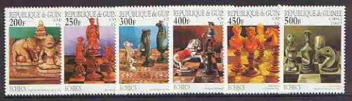 Guinea - Conakry 1997 Chess complete perf set of 6 unmounted mint*, stamps on chess, stamps on elephants, stamps on horses, stamps on fish