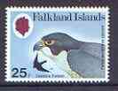 Falkland Islands 1980 Peregrine Falcon 25p from Birds of Prey set unmounted mint, SG 387, stamps on birds, stamps on birds of prey, stamps on falcons
