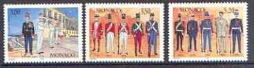Monaco 1997 Palace Guard set of 3 unmounted mint SG 2322-24, stamps on militaria