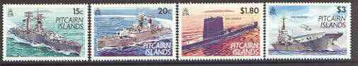 Pitcairn Islands 1993 Modern Navy set of 4 unmounted mint SG 426-29*, stamps on ships, stamps on flat tops, stamps on submarines, stamps on helicopters