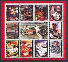 Udmurtia Republic 2000 NASCAR perf sheetlet containing set of 12 values unmounted mint, stamps on cars, stamps on racing cars, stamps on motorsport, stamps on 