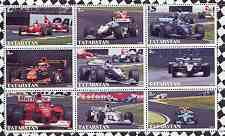 Tatarstan Republic 2000 Formula 1 perf sheetlet containing set of 9 values unmounted mint, stamps on cars, stamps on racing cars, stamps on motorsport, stamps on  f1 , stamps on ferrari, stamps on shells