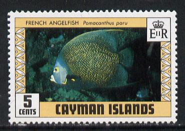 Cayman Islands 1979 Angelfish 5c with wmk sideways inverted unmounted mint (SG 485w) gutter pairs price x 2, stamps on fish, stamps on marine life