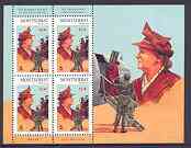 Montserrat 1998 Famous People of the 20th Century - Queen Wilhelmina of the Netherlands perf sheetlet containing 4 vals optd SPECIMEN, unmounted mint as SG 1079s, stamps on royalty, stamps on aviation