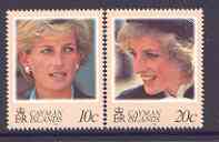 Cayman Islands 1998 Princess Diana Commemoration set of 2 unmounted mint, SG 856-57*, stamps on royalty, stamps on diana