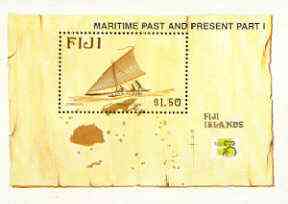 Fiji 1998 Maritime Past & Present (1st series) m/sheet unmounted mint, SG MS 1035, stamps on ships, stamps on canoes