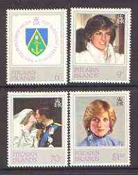 Pitcairn Islands 1982 Princess Dis 21st Birthday set of 4 unmounted mint, SG 226-29, stamps on royalty, stamps on diana, stamps on opera