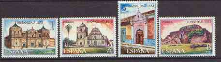 Spain 1973 Spain in the New World (2nd series - Buildings) set of 4 unmounted mint, SG 2212-15, stamps on buildings, stamps on churchescastles, stamps on cathedrals