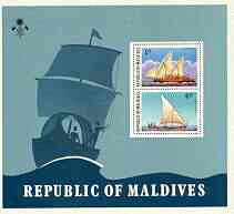 Maldive Islands 1978 Ships m/sheet unmounted mint SG MS 754, stamps on ships, stamps on 