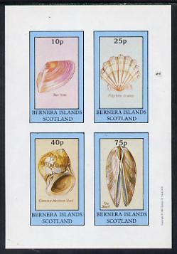 Bernera 1981 Shells (Thin Tellin, Scallop, Necklace Shell & File Shell) imperf set of 4 values (10p to 75p) unmounted mint, stamps on marine-life     shells
