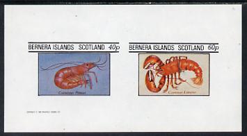 Bernera 1982 Shell Fish (Prawn & Lobster) imperf set of 2 values (40p & 60p) unmounted mint, stamps on food   marine-life