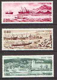 Israel 1969 Israeli Ports set of 3 unmounted mint, SG 405-7, stamps on ports, stamps on harbours, stamps on ships