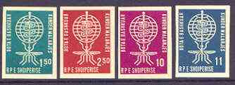Albania 1962 Malaria Eradication imperf set of 4 unmounted mint, as SG 696-99, Mi 650-53B, stamps on insects, stamps on medical, stamps on malaria, stamps on diseases