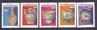 Vietnam 1989 Pottery perf set of 5 values unmounted mint, SG 1321-25, stamps on pottery, stamps on ceramics