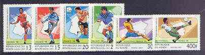 Benin 1997 Football World Cup perf set of 6 unmounted mint, SG 1614-19*, stamps on football, stamps on sport
