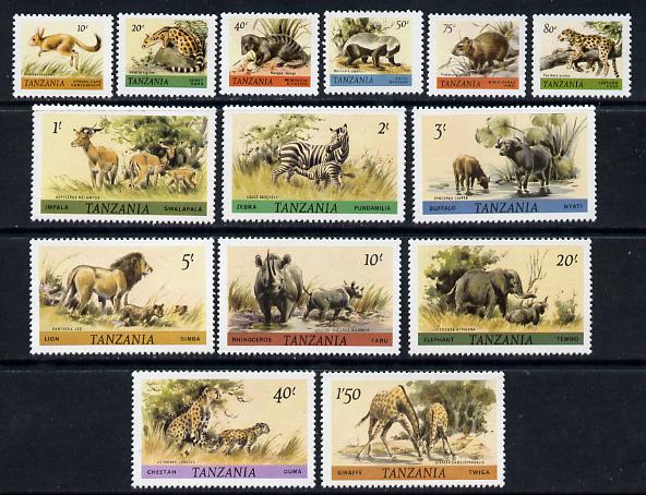 Tanzania 1980 Animals def set of 14 vals complete unmounted mint SG 307-20, stamps on animals, stamps on 