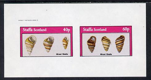 Staffa 1982 Mixed Shells imperf set of 2 values (40p & 60p) unmounted mint, stamps on , stamps on  stamps on marine-life     shells