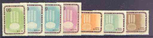Paraguay 1963 Freedom From Hunger perf set of 7 unmounted mint, Mi 1208-14, stamps on ffh, stamps on food, stamps on agriculture, stamps on , stamps on  ffh , stamps on 