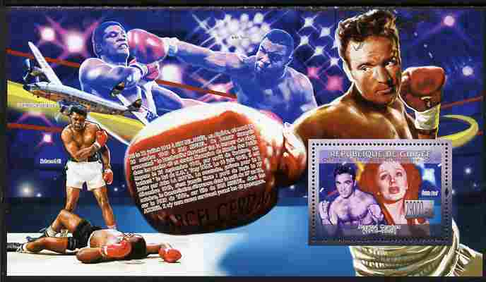 Guinea - Conakry 2009 Boxing - Marcel Cerdan perf souvenir sheet unmounted mint, stamps on , stamps on  stamps on personalities, stamps on  stamps on sport, stamps on  stamps on boxing, stamps on  stamps on  ali , stamps on  stamps on 