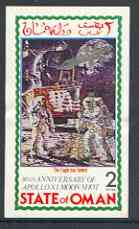 Oman 1998 John Glenn Returned to Space opt in silver on 1979 Apollo 11, 10th Anniversary souvenir sheet unmounted mint, stamps on , stamps on  stamps on personalities, stamps on space, stamps on  stamps on masonics, stamps on  stamps on masonry