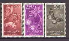 Spanish Guinea 1958 Colonial Stamp Day (Butterflies) set of 3 unmounted mint, SG 441-43, stamps on butterflies